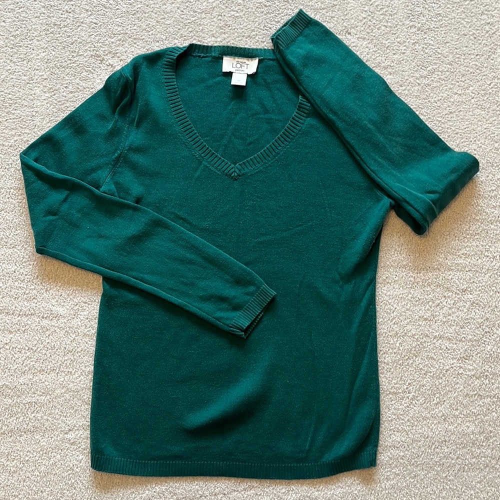 Green LOFT sweater, size SP